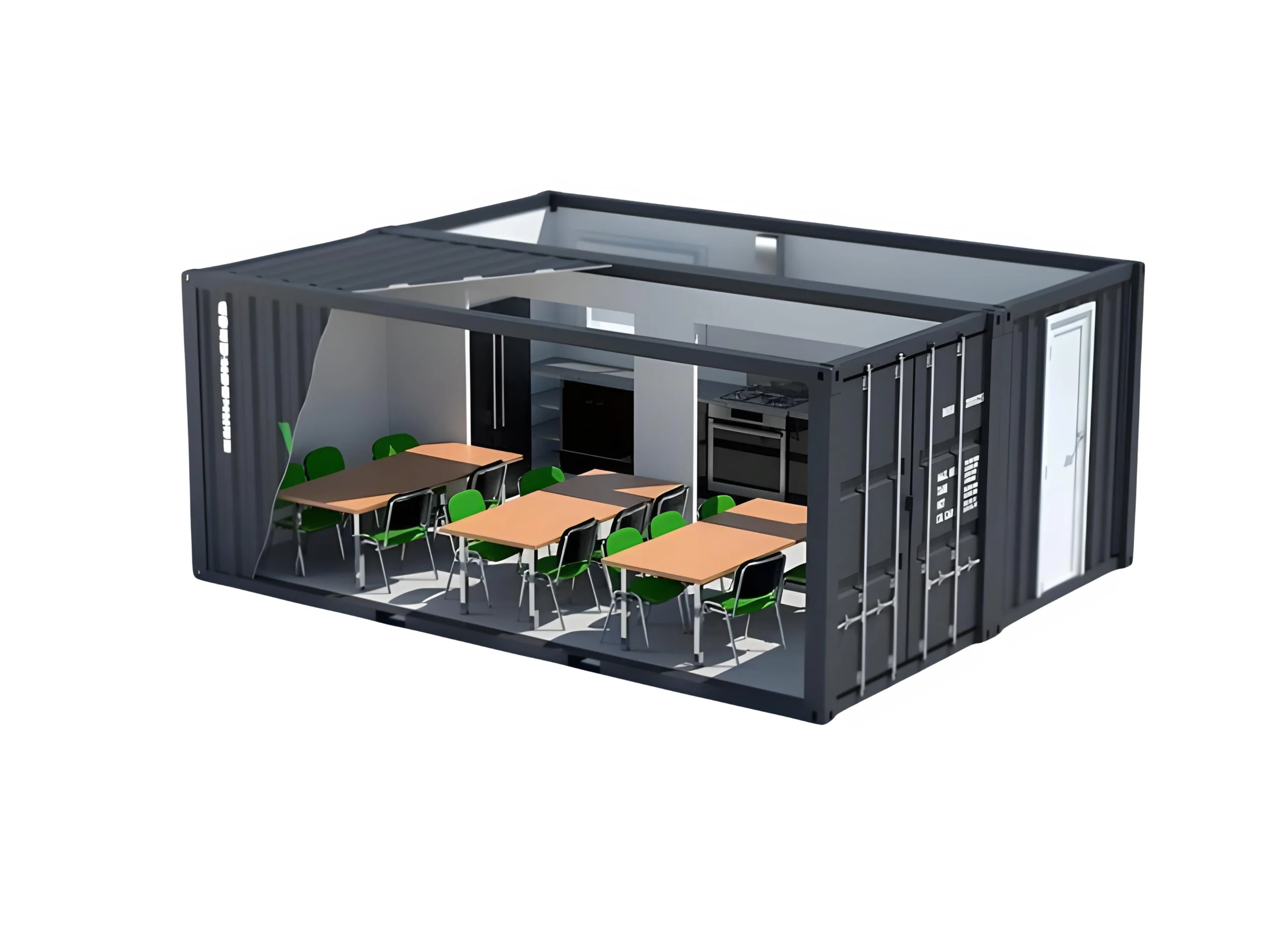 Diseño de cafetería en contenedor